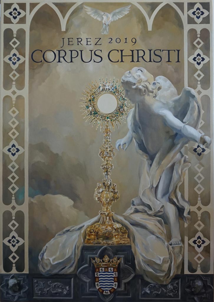 Cartel del Corpus Christi de Jerez 2019 por la artista plástica Inma Peña