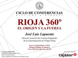 Williams & Humbert retoma su Ciclo de Conferencias con la intervención de José Luis Lapuente, director general del Consejo Regulador de la Denominación de Origen Rioja