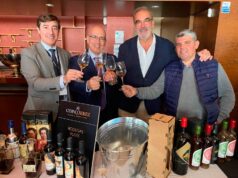 Grupo Don Raimundo une Sevilla y Sanlúcar de Barrameda con más de veinte manzanillas Izquierda a derecha Gabriel Raya, Carlos Montero, Antonio Barbadillo y Juan Manuel Sánchez